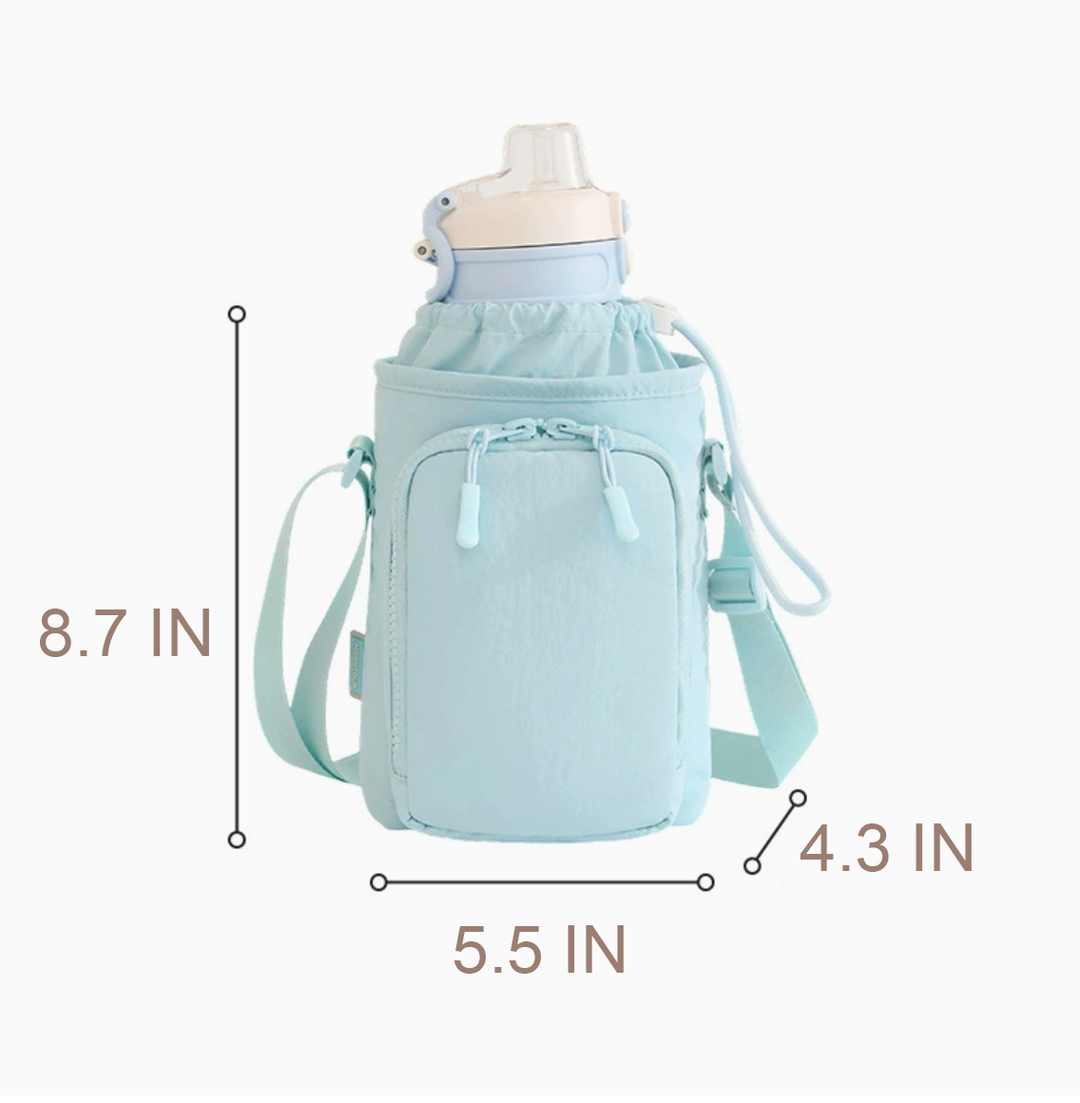 Compact Bottle Carrier Crossbody Bag with Pocket
