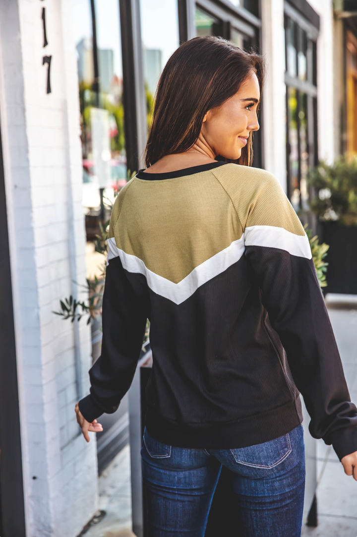 Chevron Colorblock Phoenix Pullover Top