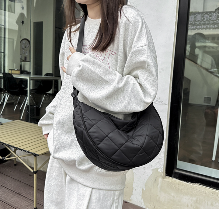 Quilted Crescent Shoulder Bag