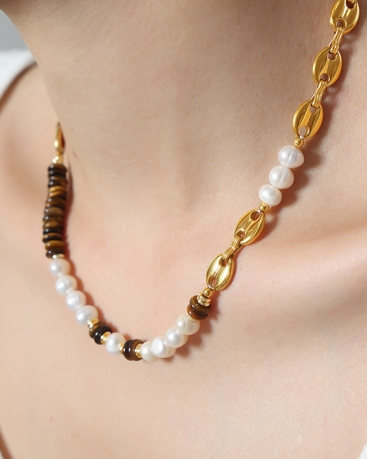 Golden Tide Mixed Bead Necklace