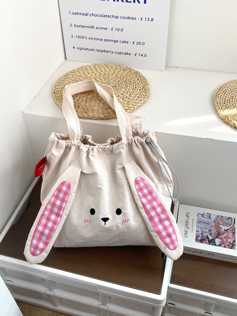 Bunny Drawstring Tote Bag