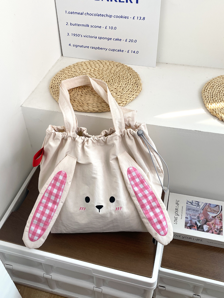 Bunny Drawstring Tote Bag