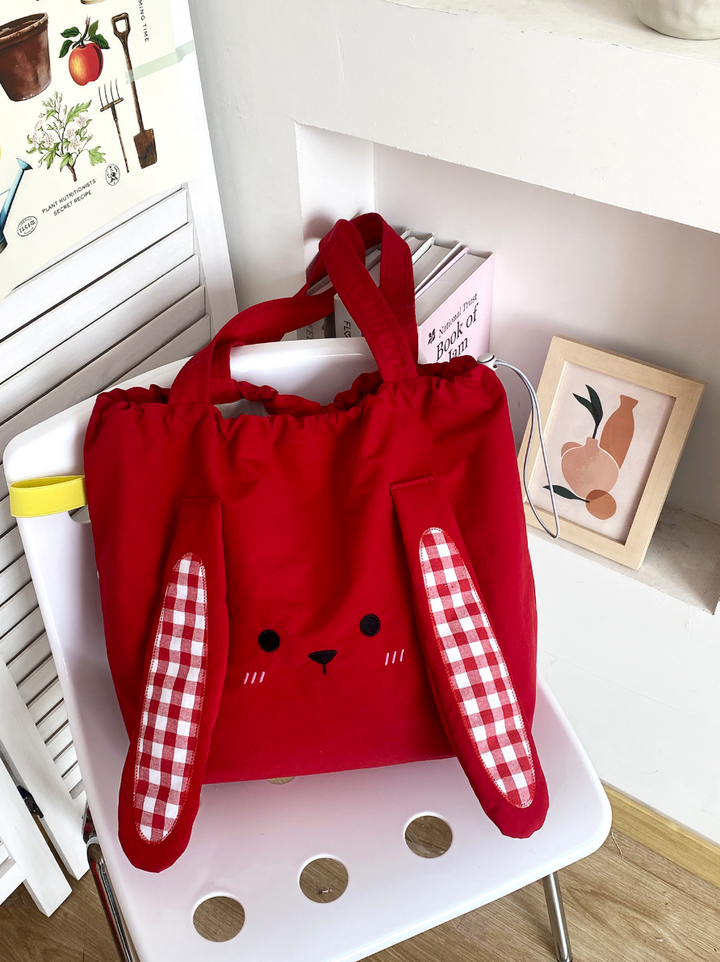 Bunny Drawstring Tote Bag