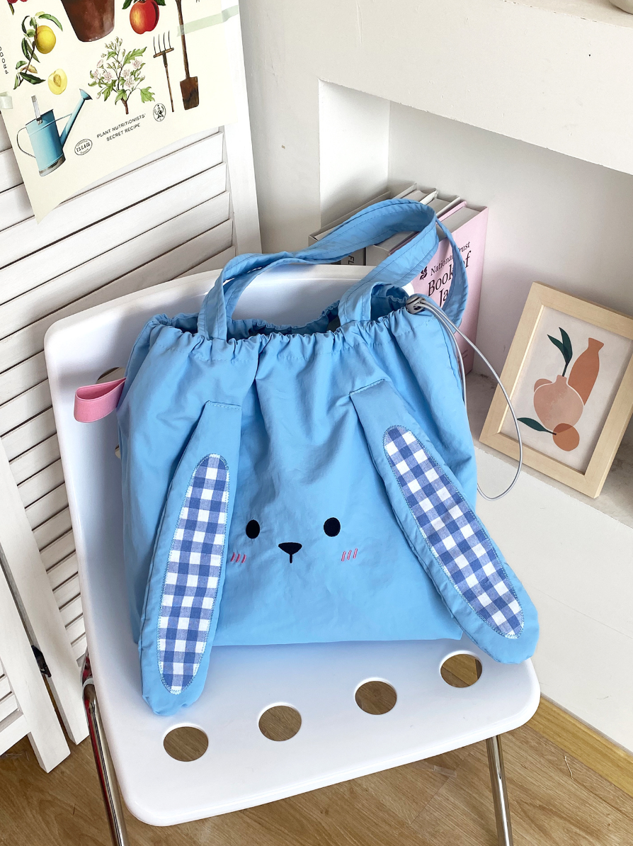 Bunny Drawstring Tote Bag
