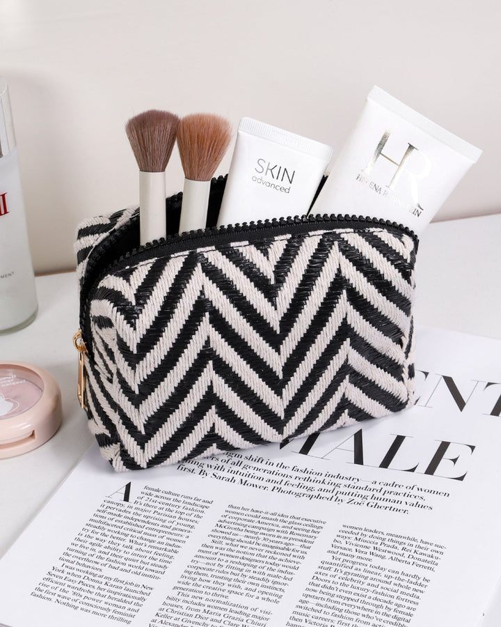 Contrast Patterned Makeup Bag