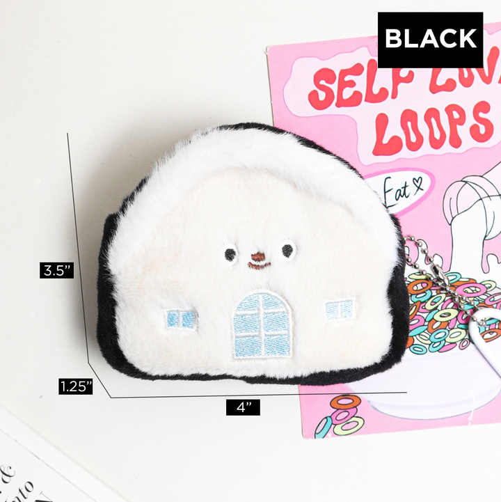 Cute Fuzzy House Coin Purse
