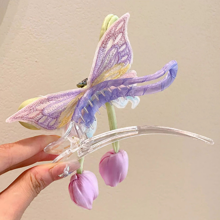 Fairy Tulip Butterfly Hair Clip