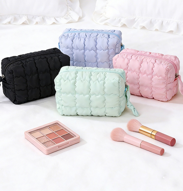 Quilted Puffer Makeup Bag