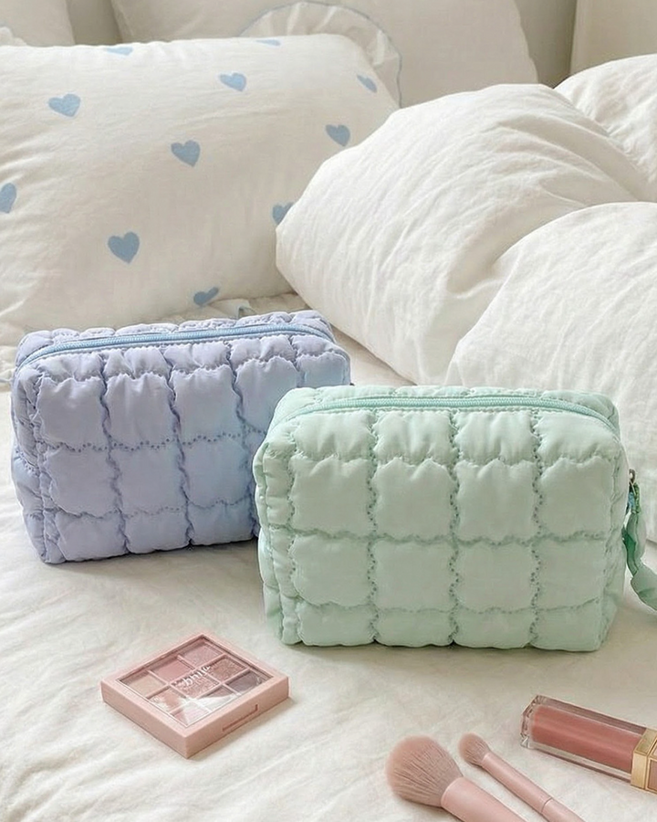 Quilted Puffer Makeup Bag