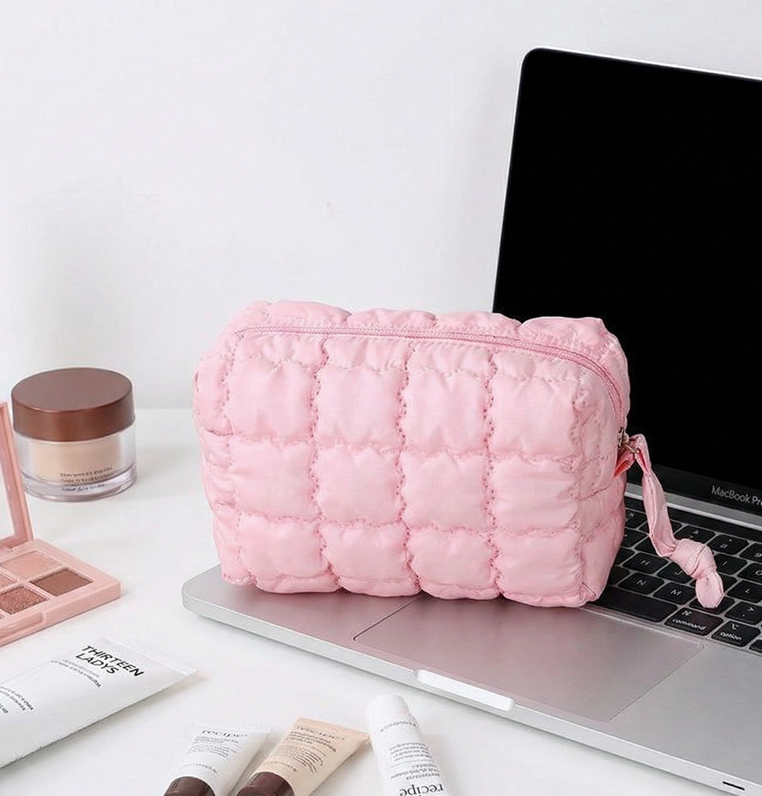 Quilted Puffer Makeup Bag
