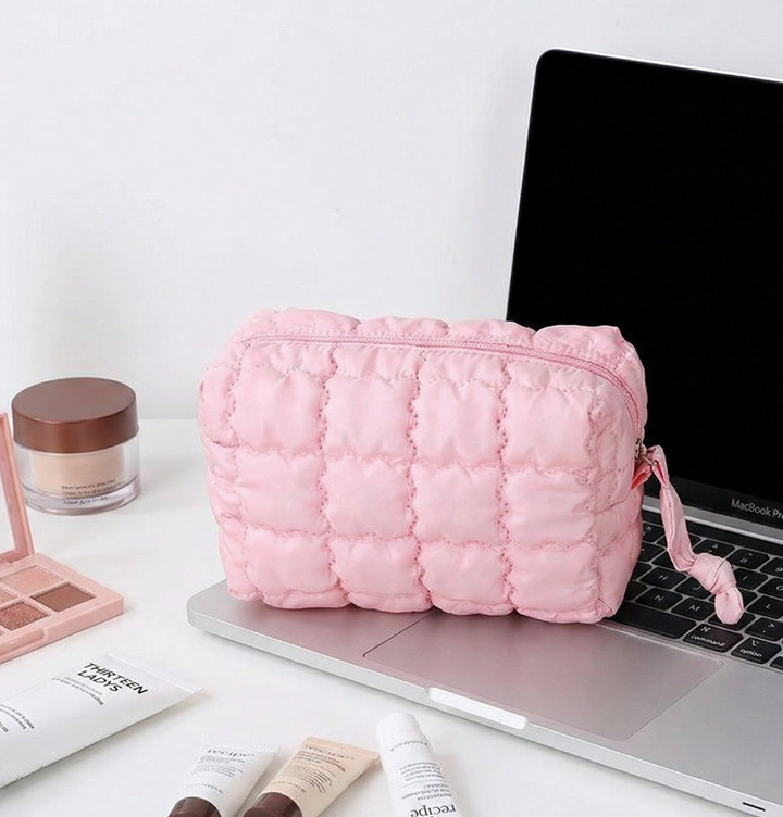 Quilted Puffer Makeup Bag