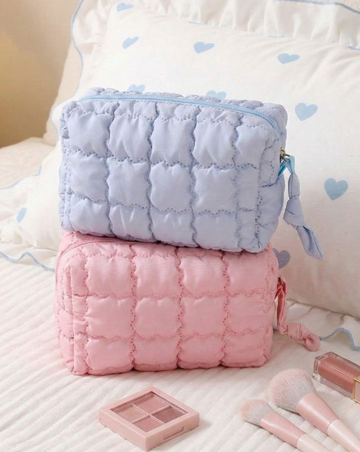 Quilted Puffer Makeup Bag