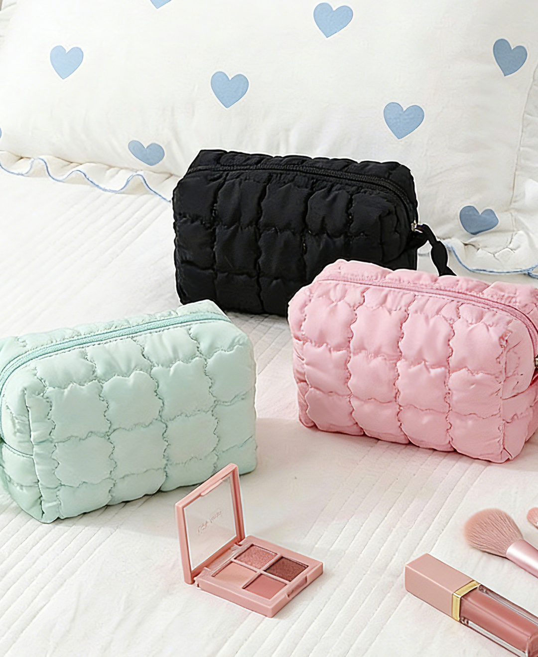 Quilted Puffer Makeup Bag