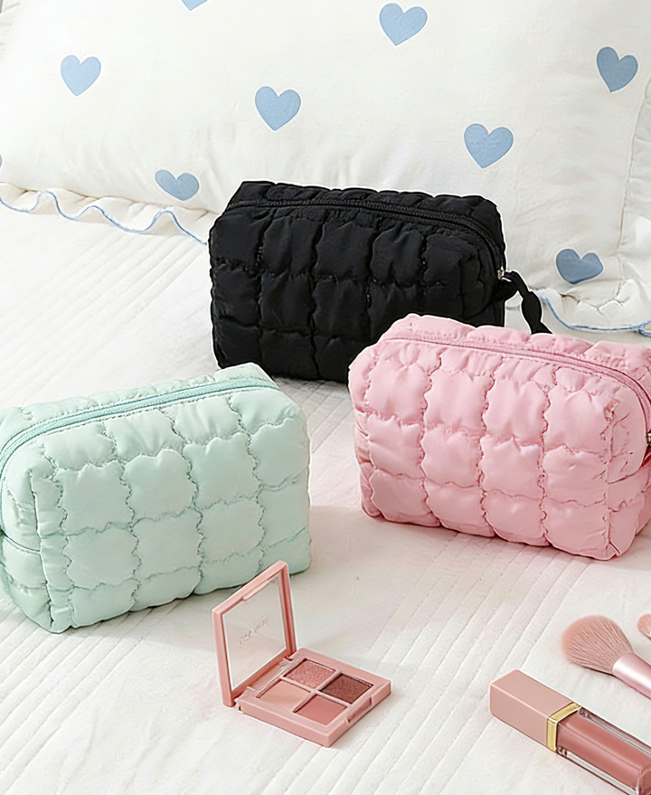Quilted Puffer Makeup Bag