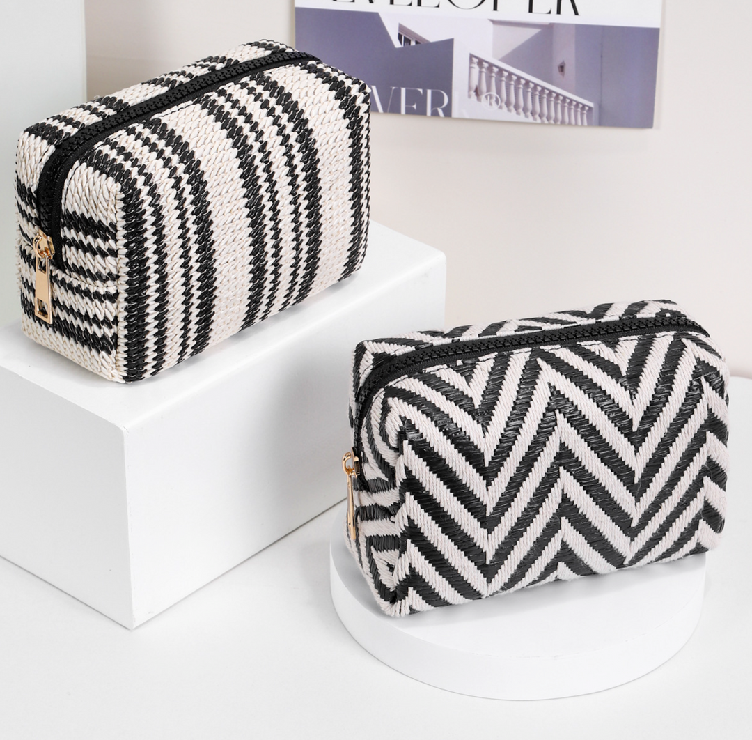 Contrast Patterned Makeup Bag