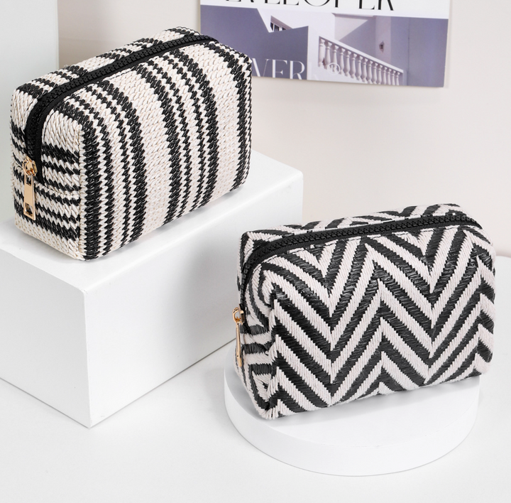 Contrast Patterned Makeup Bag
