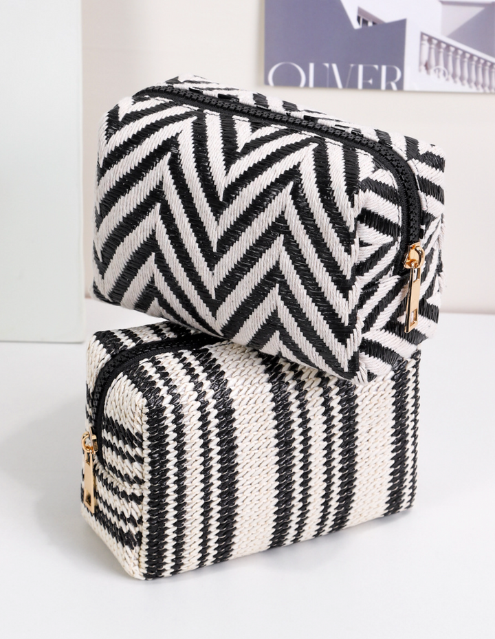 Contrast Patterned Makeup Bag