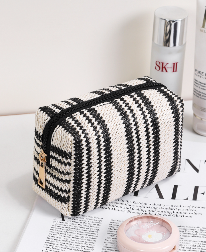 Contrast Patterned Makeup Bag