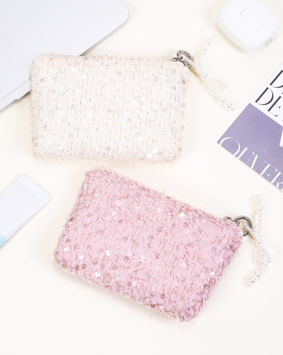 Textured Sequin Coin Purse