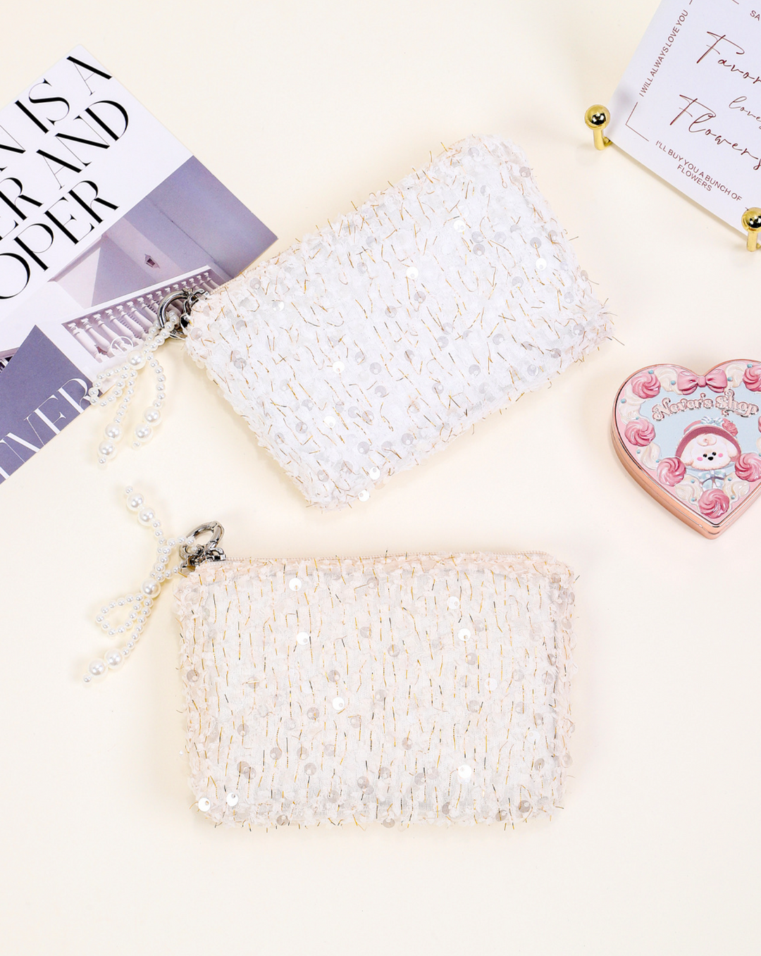 Textured Sequin Coin Purse