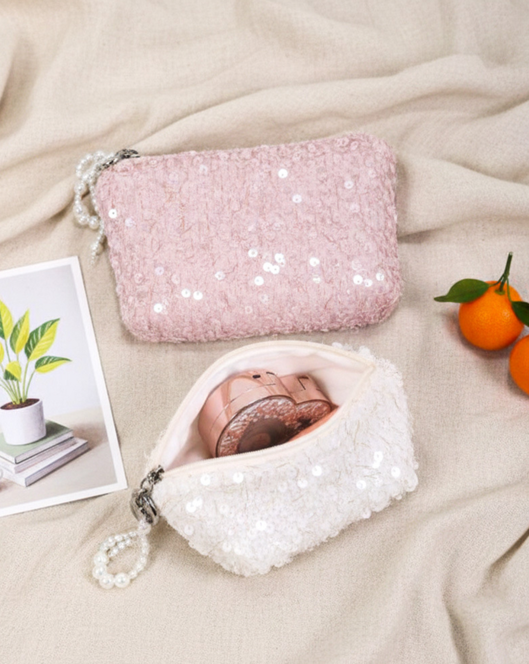 Textured Sequin Coin Purse