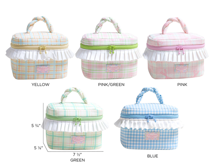 Plaid Pleated Ruffle Cosmetic Case