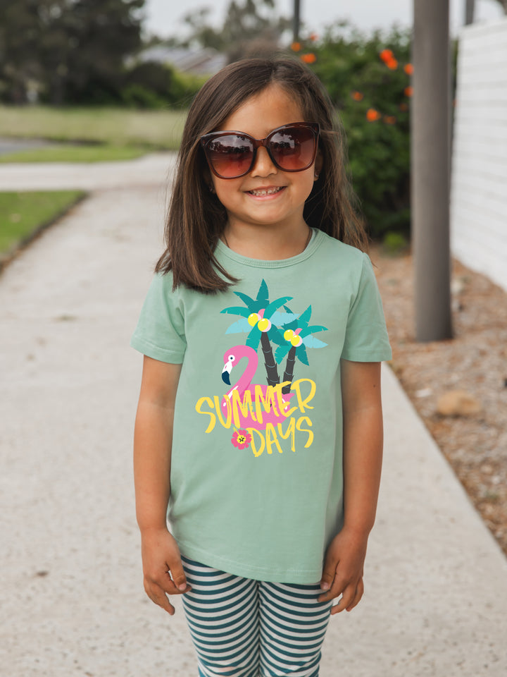 Flamingo Summer Days Kids Graphic Tee