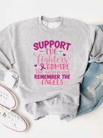 Support The Fighters Remember The Angels Graphic Sweatshirt