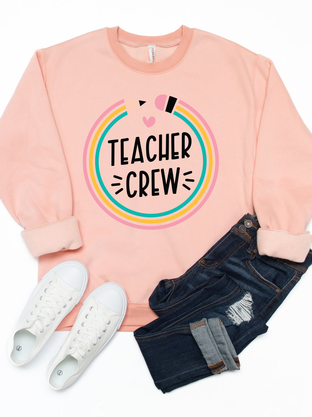 Teacher Crew Pencil Graphic Sweatshirt