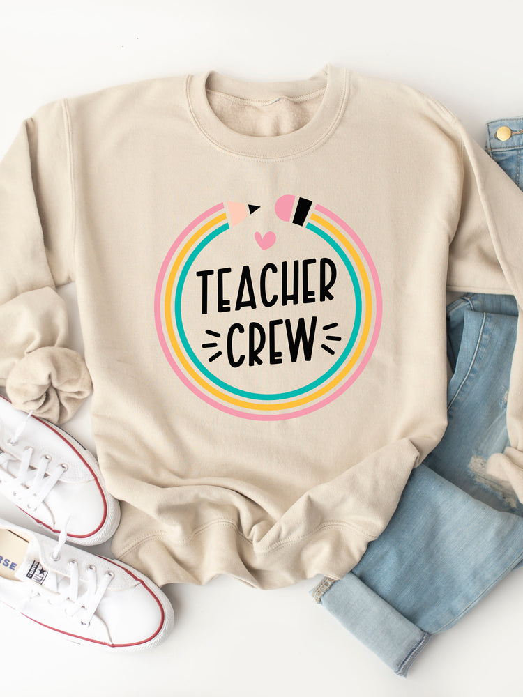 Teacher Crew Pencil Graphic Sweatshirt