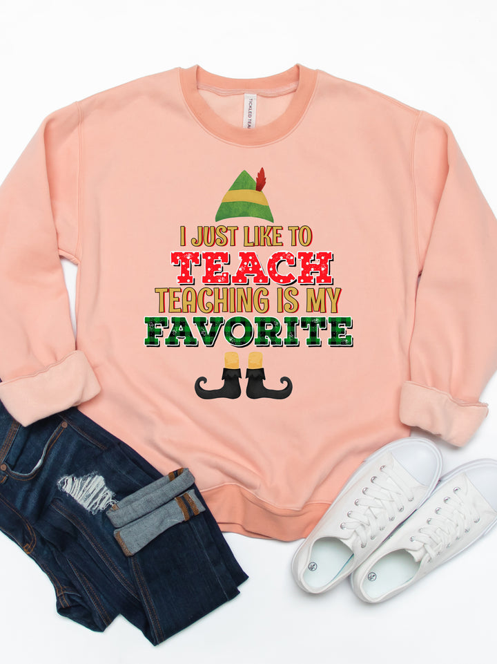 Teaching Is My Favorite - Christmas Graphic Sweatshirt