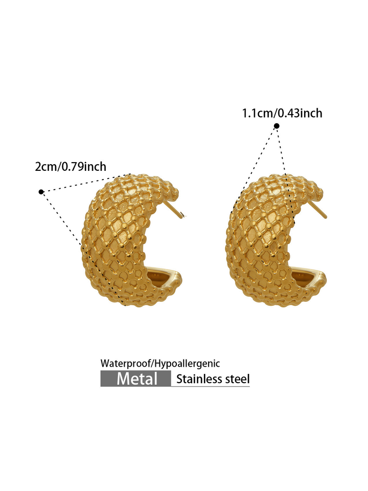 Textured Dome Hoop Earrings