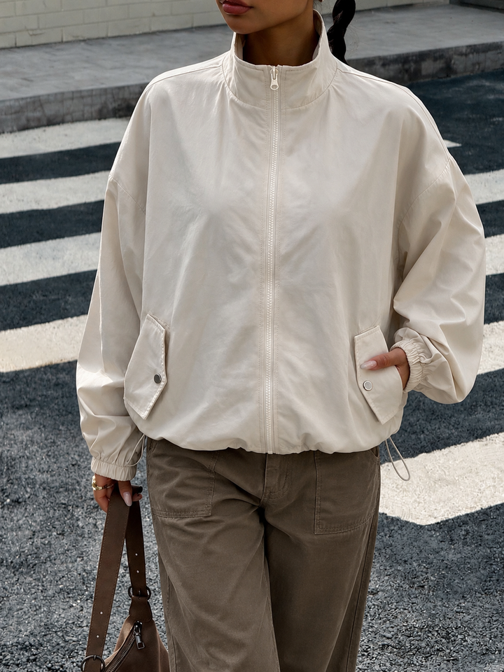 Relaxed Fit Zip-Up Windbreaker Jacket