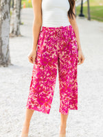 Patterned Gaucho Pant - Pink Floral