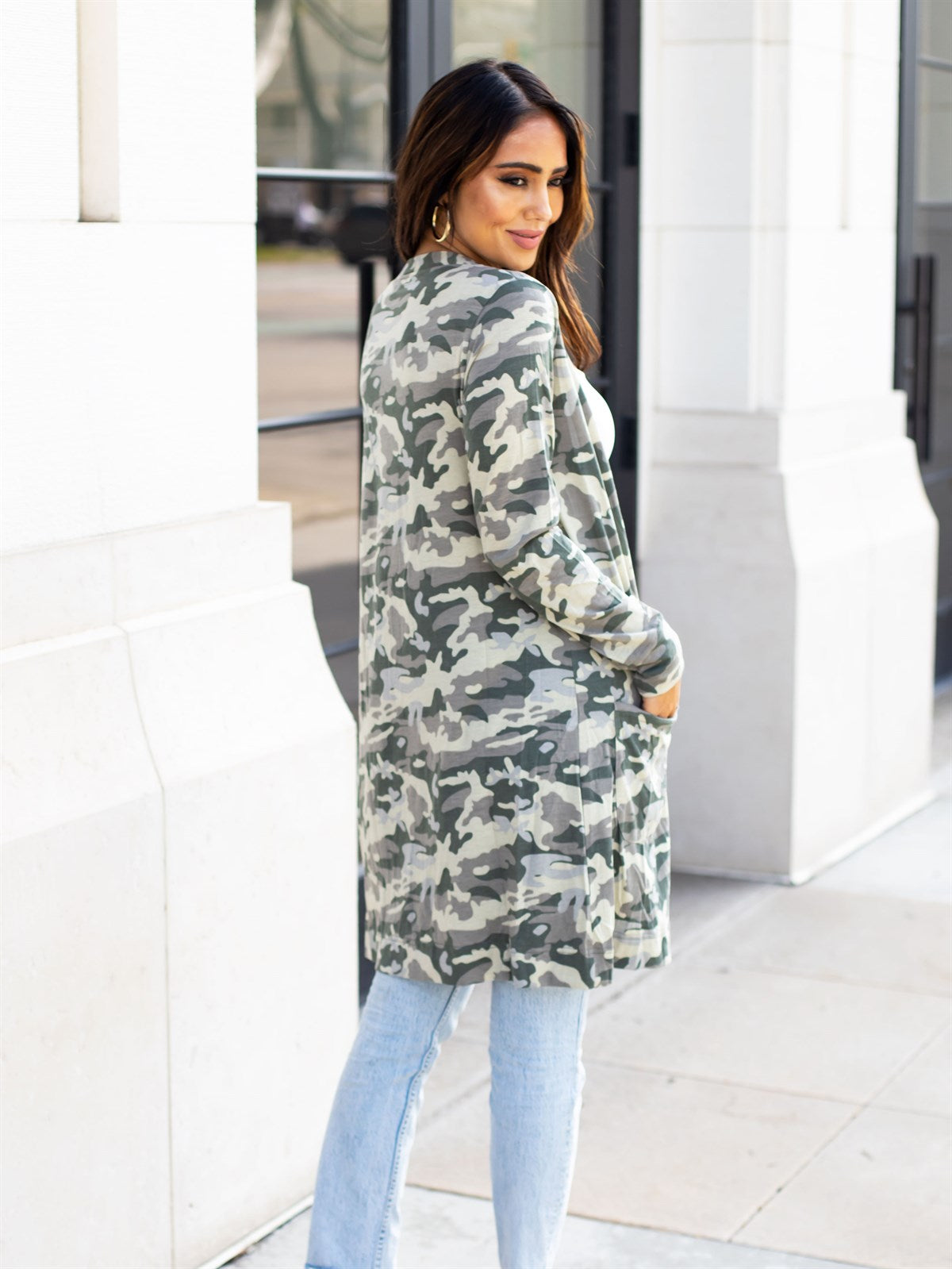 Pocket Camo Cardigan – Tickled Teal