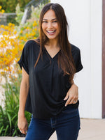 Solid Lisa Blouse - Black