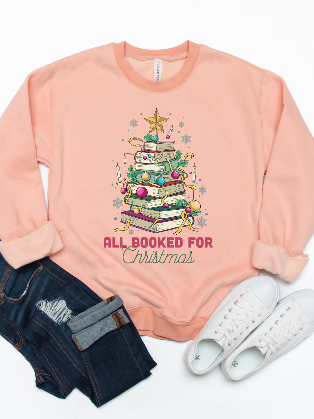 All Booked For Christmas - Christmas Graphic Sweatshirt