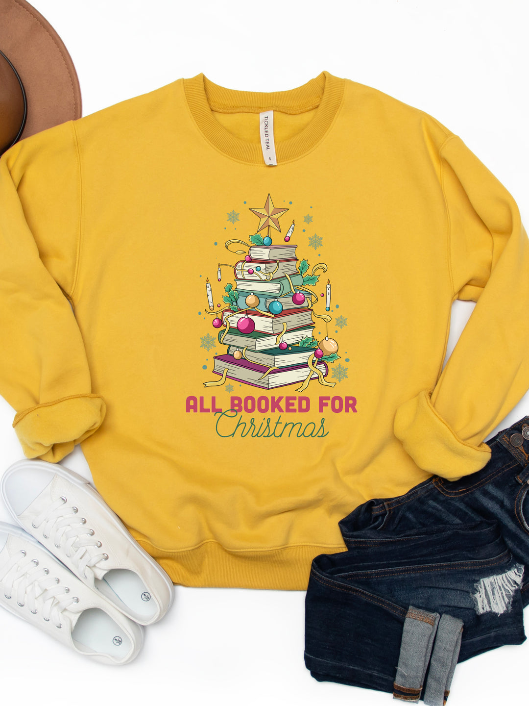 All Booked For Christmas - Christmas Graphic Sweatshirt