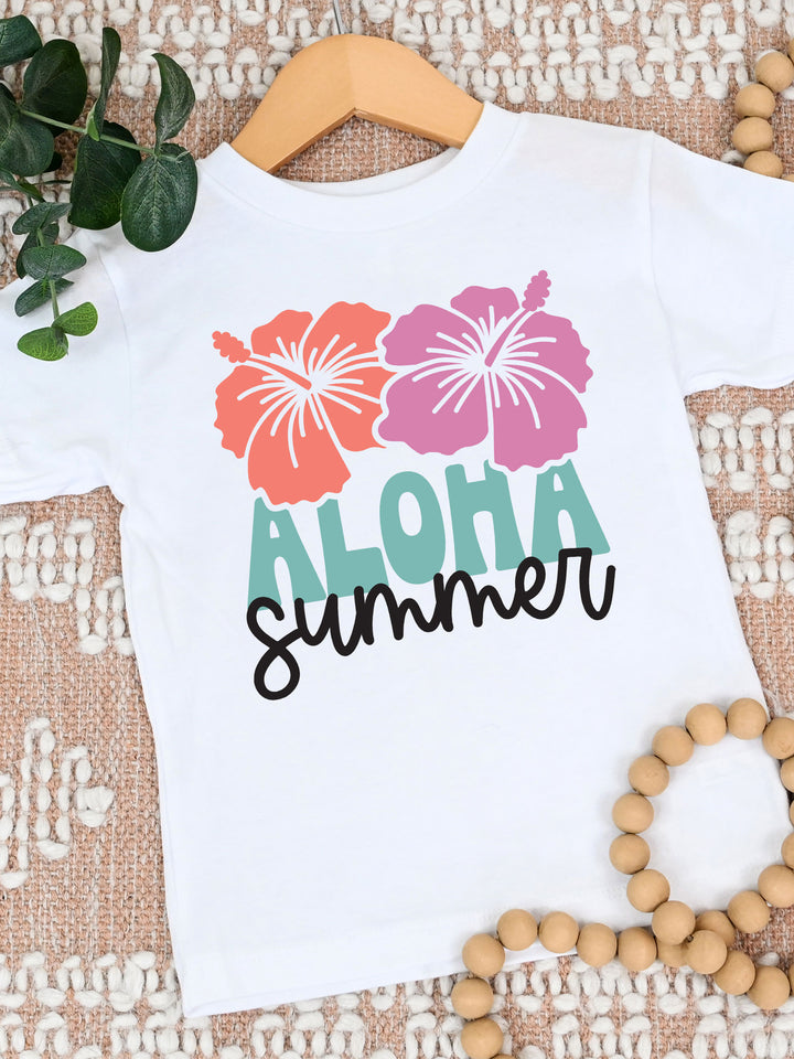 Hibiscus Aloha Summer Kids Graphic Tee