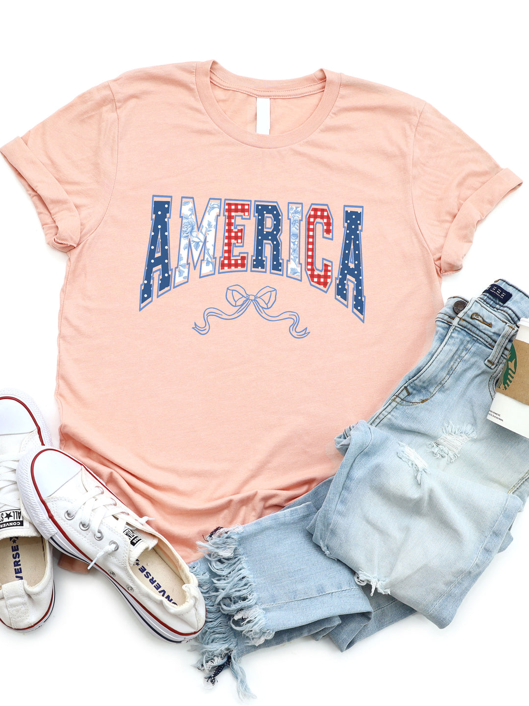 Patterned America Coquette Bow Graphic Tee