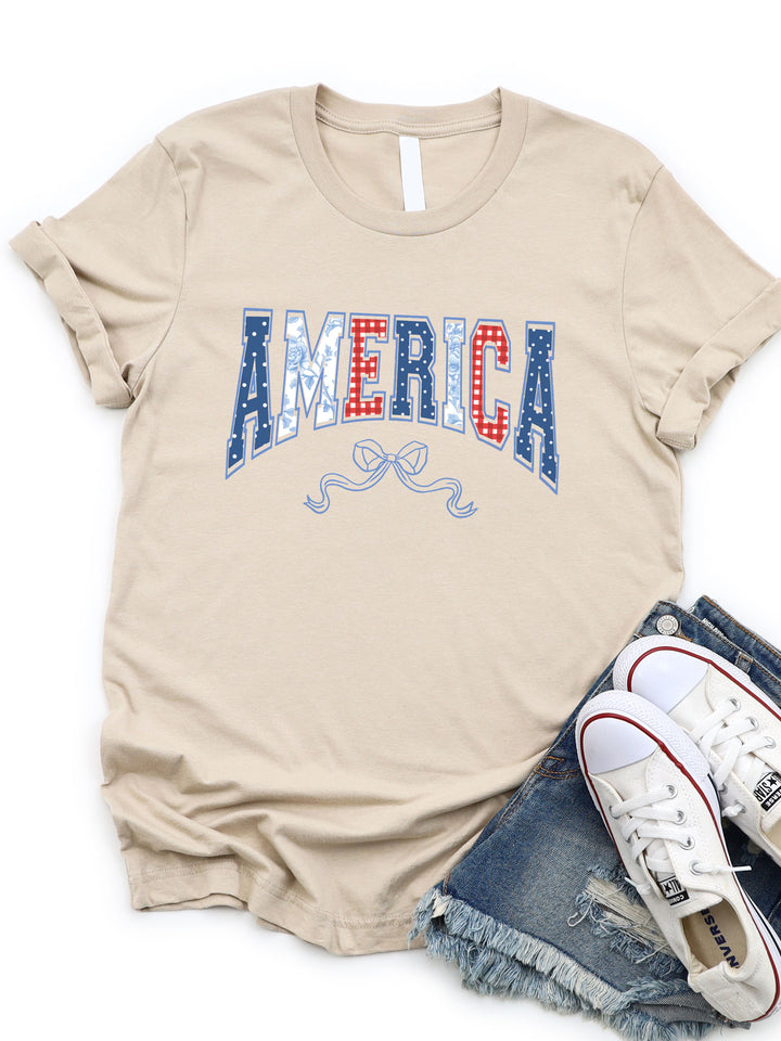 Patterned America Coquette Bow Graphic Tee
