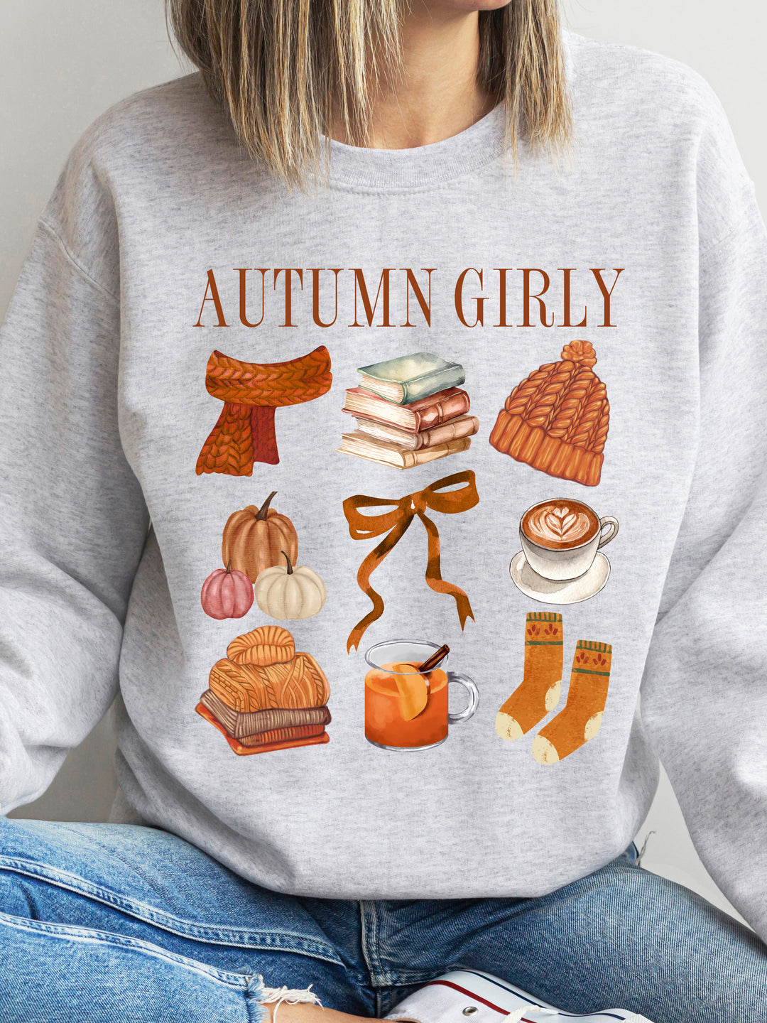 Autumn Girly Graphic Sweatshirt