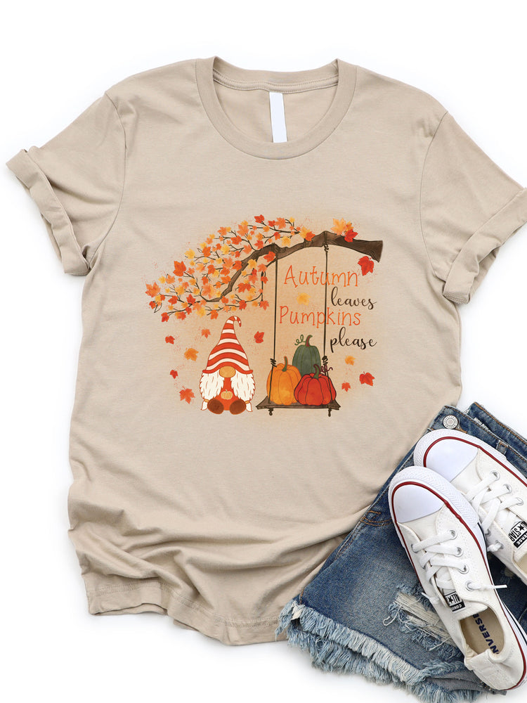 Autumn Leaves Pumpkins Please - Graphic Tee