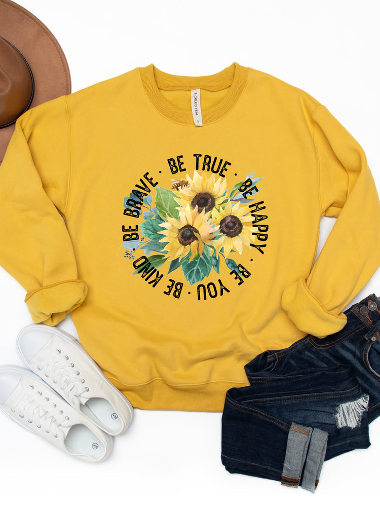 Be Kind, Be Happy, Be You Graphic Sweatshirt
