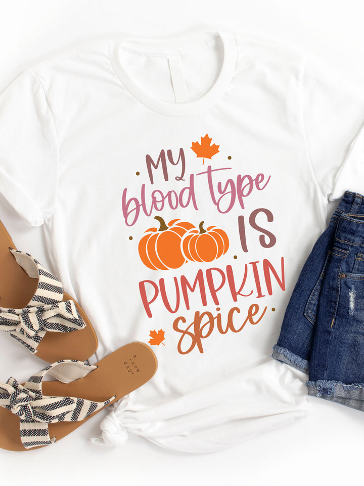 My Blood Type Is Pumpkin Spice Graphic Tee