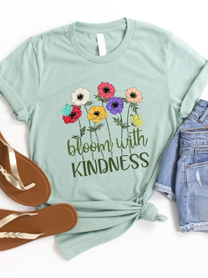 Bloom with Kindness Floral Graphic Tee