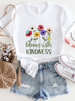Bloom with Kindness Floral Graphic Tee