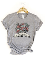 Open Book Blooms Graphic Tee