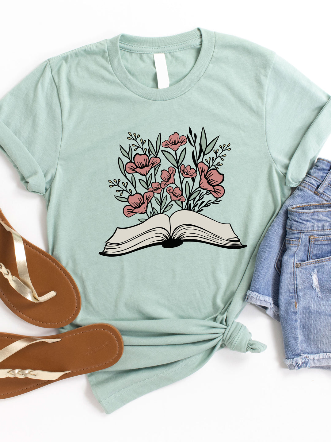 Open Book Blooms Graphic Tee