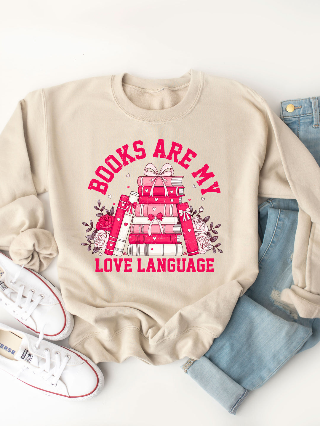 Books are my Love Language Valentine Graphic Sweatshirt